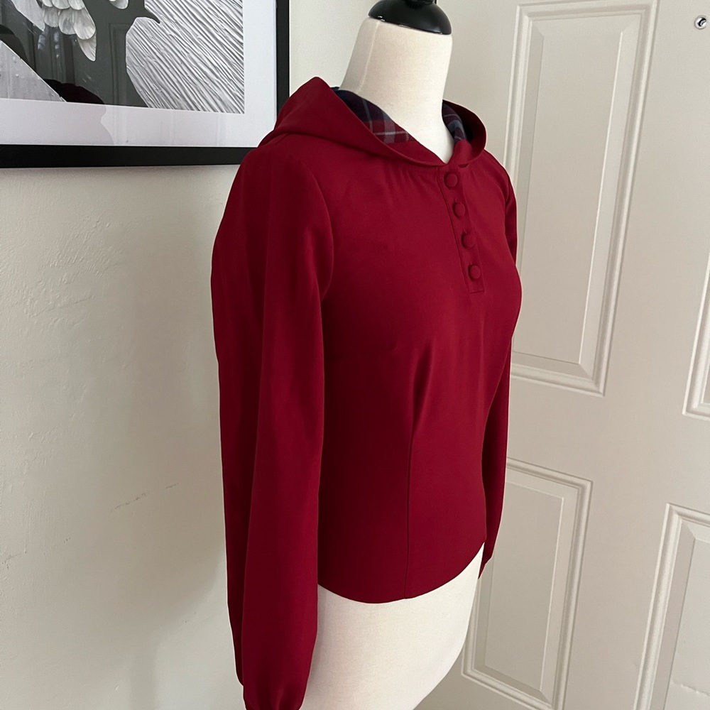 ModCloth X Collectif Dark Red Hooded Top
